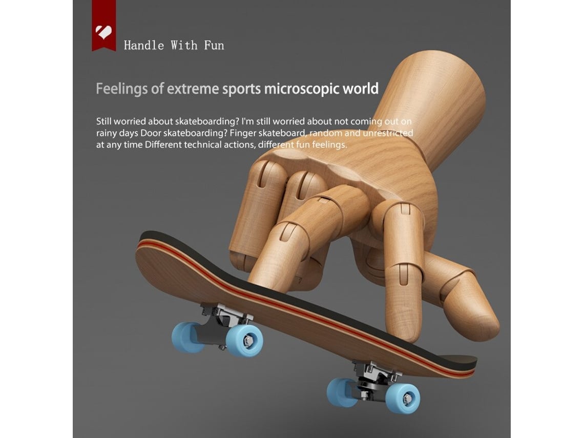 Skate de Dedo com Rolamentos Brinquedo de Escala de Madeira Stents  Profissionais Novidade Branco