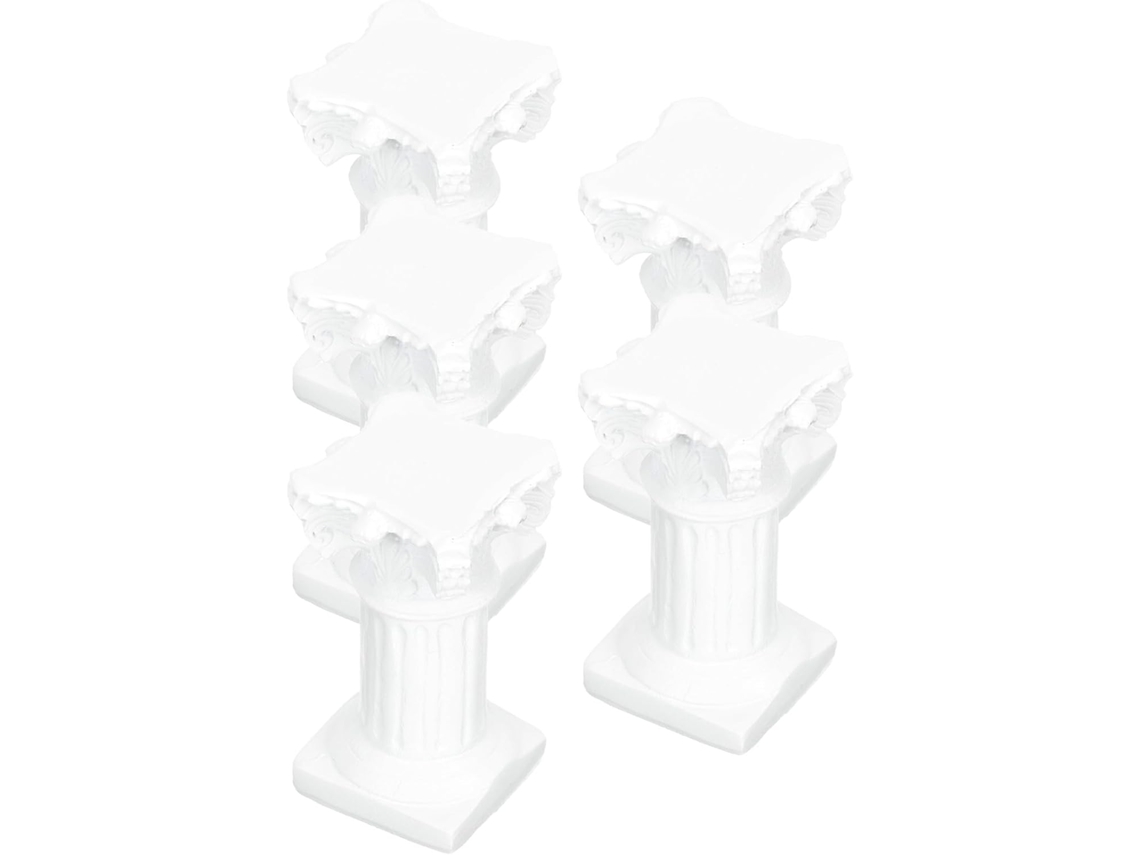Miniaturas Colunas Romanas Resina Branca Elegante Decoração Micro Paisagem Design Delicadamente Esculpido GOKOCO