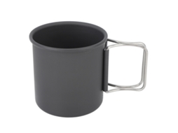 Caneca de Camping com Alça Plegável Inox Portátil