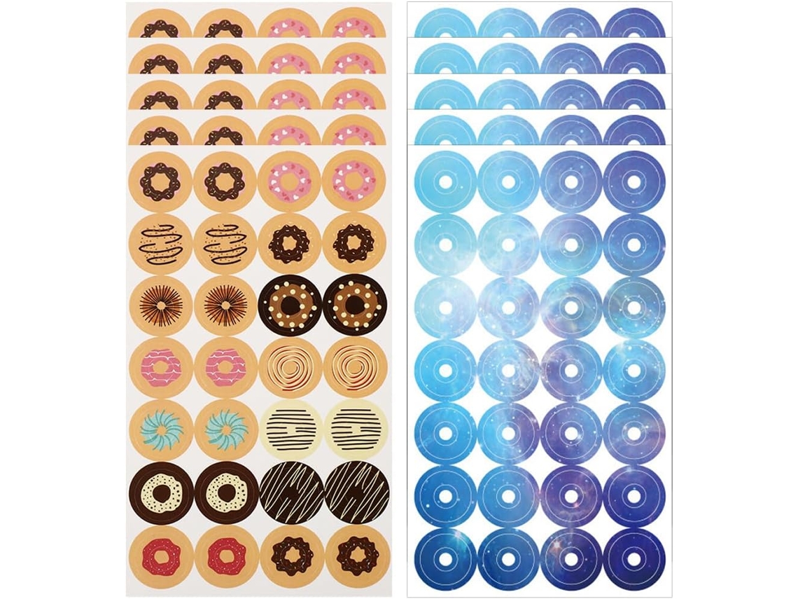 Adesivos De Reforço Para Furos Uonlytech, 10 Pacotes, Adesivos Em Formato De Mini Donut E Círculos Decorativos, Papel