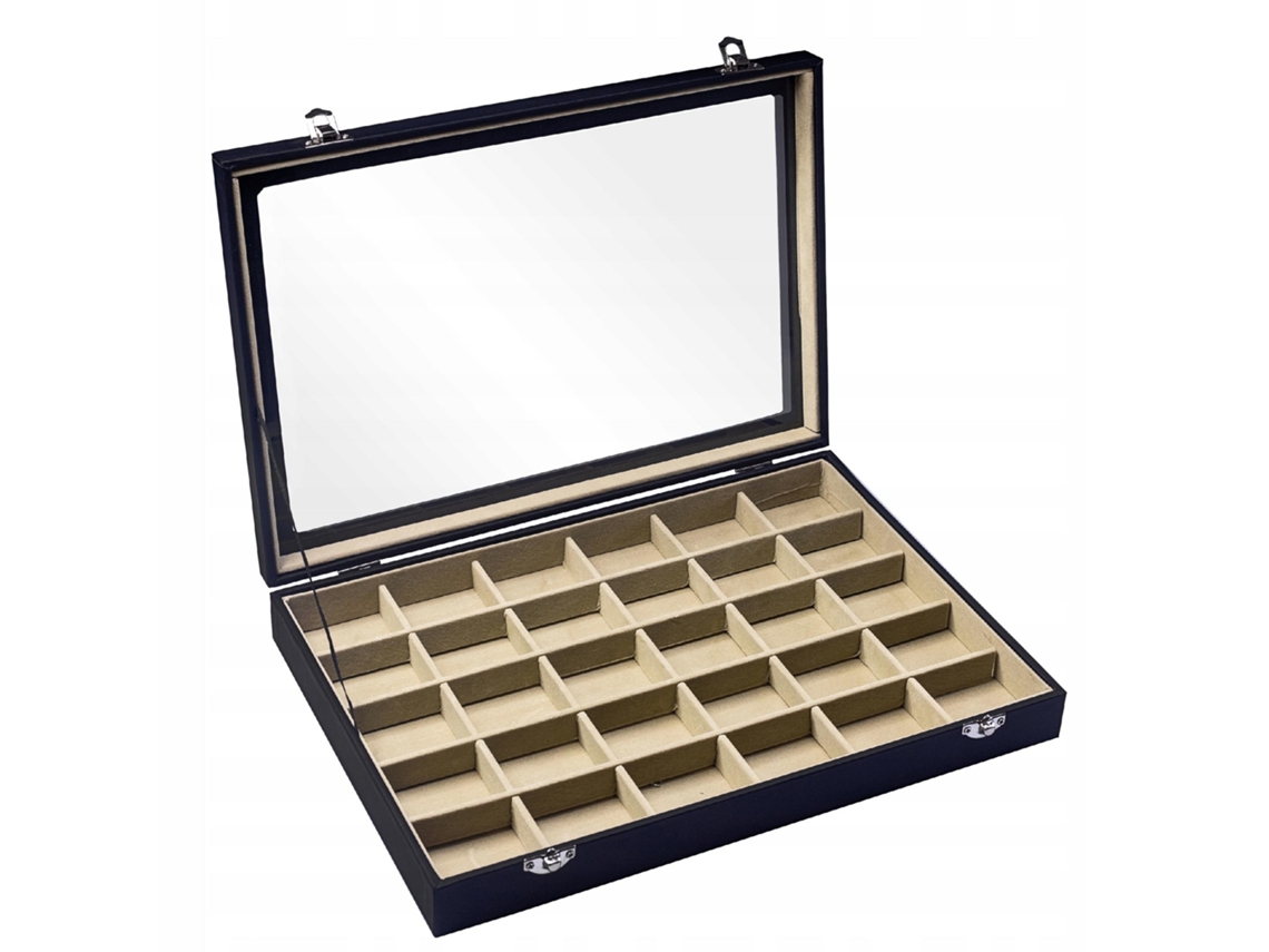 Caixa De Jóias E5 35x24x5 Cm 30 Compartimentos Multi Cores