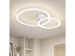 Luminária Teto Led Nettlife 40 Cm E 23 W, Design Moderno Com 2 Anéis, Luz Branca Neutra De 4000 K, Ideal Para Sala De Estar, Quarto, Cozinha