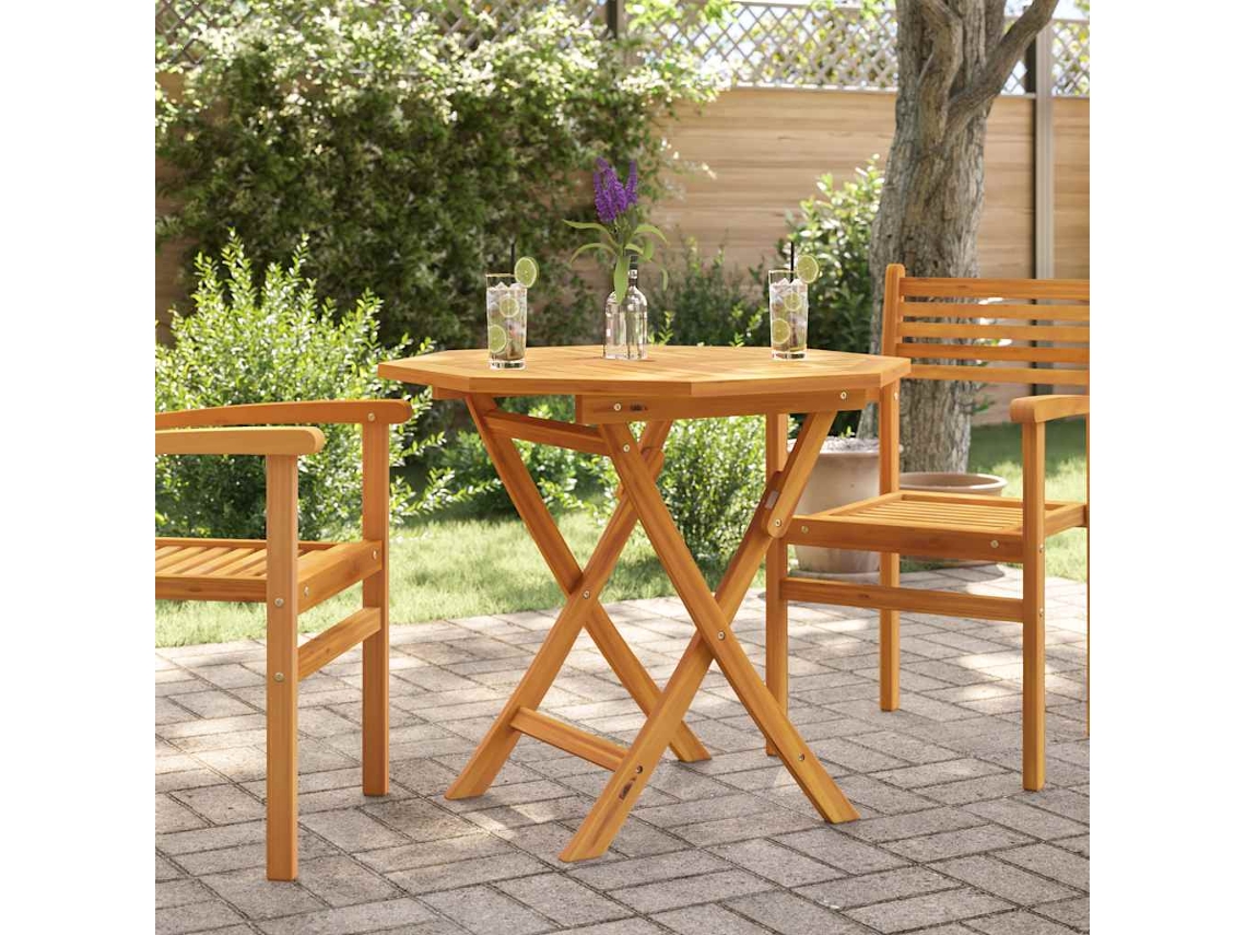 Vidaxl Mesa De Jardim Dobrável 85x85x76 Cm Madeira Teca Maciça
