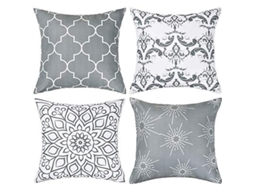 2026 funda de Almohada Decorativa Moderna Geométrica Gris Y Blanco 45x45cm para Sofá Cama Coche