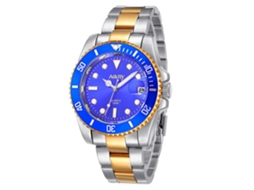 Reloj De Pulsera Para Hombre Nary 18099 Acero Redondo Dial Oro Y Azul Cuarzo