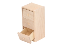 Primerox modelo de Armário Mini com 3 Gavetas Móvel de Armazenamento Casa de Bonecas em Escala 1:12