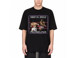 Rockinstone Rocky Movie Super Fight Black Adult T-shirt Size:m