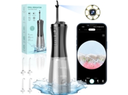 Irrigador Oral Preto Sem Fio 350ml 12 Ajustes 5 Acessórios Limpeza Dentária ZYBLSSBB