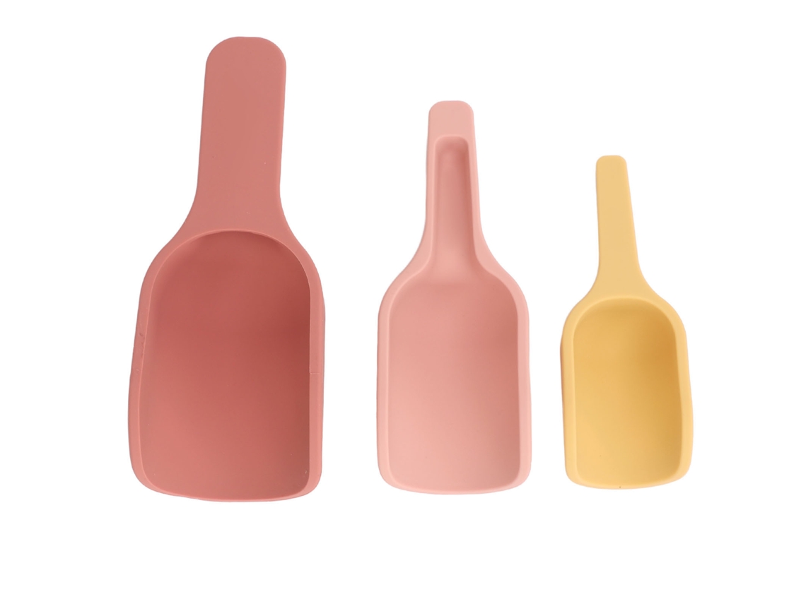 Conjunto de 3 colheres de silicone para brincadeira sensorial educativa bebê recém-nascido com S/MARCA