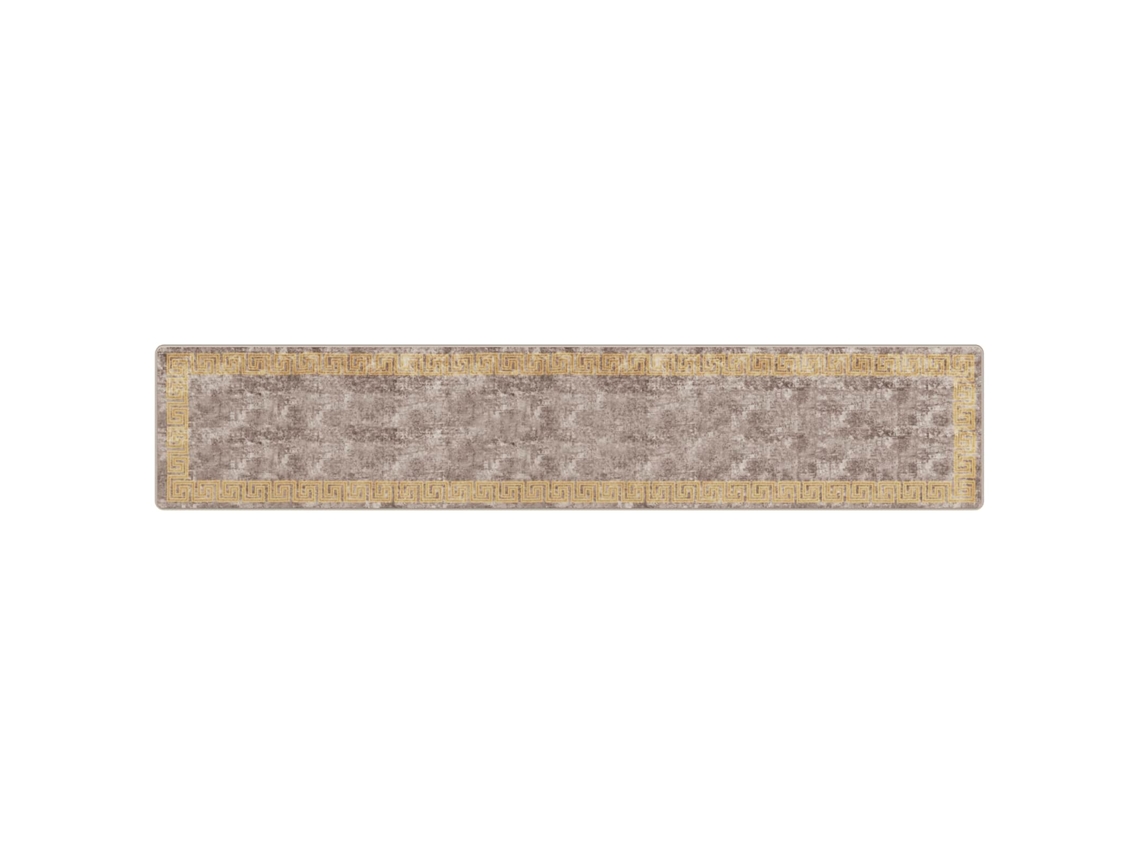 Conjunto 1 Tapete Runner Vidaxl Cinzento Poliéster (80 X 400 Cm)