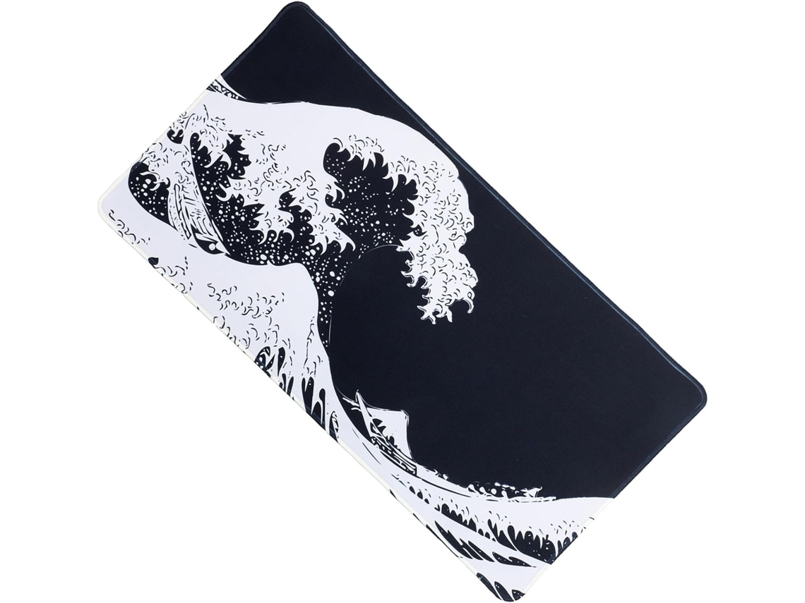 Mousepad Healeved para Desktop, 315 X 118 Polegadas, com Padrão de Ondas Japonesas, Superfície Antiderrapante