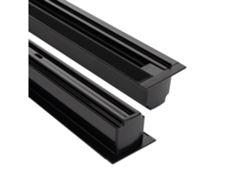 Carril Trifásico Dali Track Encastrável Alumínio Para Focos Led 1 Metro Preto