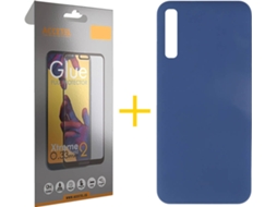 Kit Capa e Película Samsung Galaxy A50 ACCETEL Full Silicone Líquido (Azul)