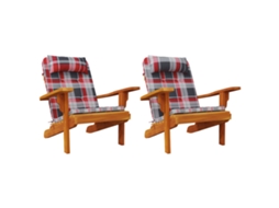 Conjunto 2 Almofada De Cadeira Vidaxl Vermelho Oxford (58 X 77 X 4,5 Cm)