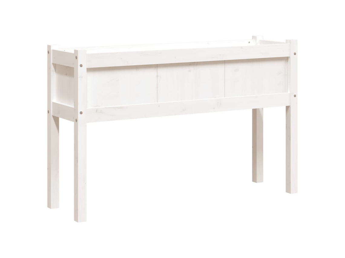 VIDAXL Floreira de Jardim com Pernas 110X31X70 Cm Pinho Maciço Branco