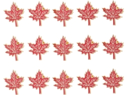 Conjunto De 15 Broches Com A Folha De Bordo Canadense Em Liga Metálica Oleada Vermelha, Lembrança De Outono.