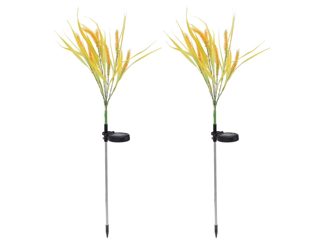 2pcs luzes de espiga de trigo solar IP44 impermeável LED jardim com plugues solo pátio gramado caminho | S/MARCA