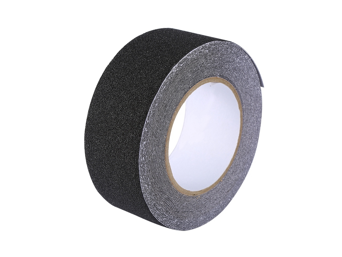 Fita De Aviso Antiderrapante De Pvc Preta (impermeável E Antiderrapante, Especificação: 5cm*10m)
