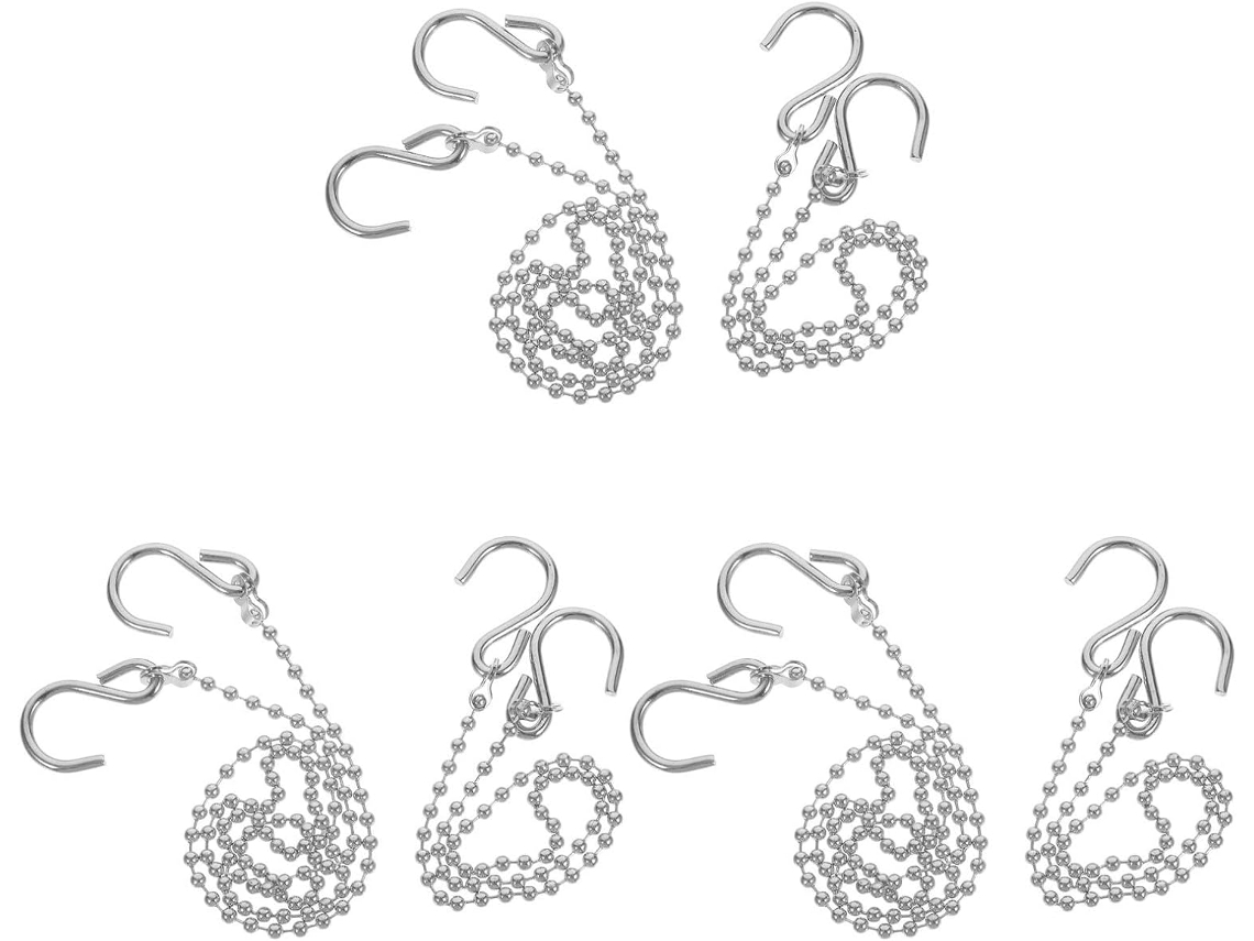 Conjunto De 6 Ganchos De Corrente Com Bolinhas Prateadas Para Pôsteres