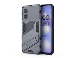Capa De Celular 2 Em 1 Punk Armor Pc Tpu À Prova De Choque Com Suporte Invisível Para Xiaomi Poco M4 5g