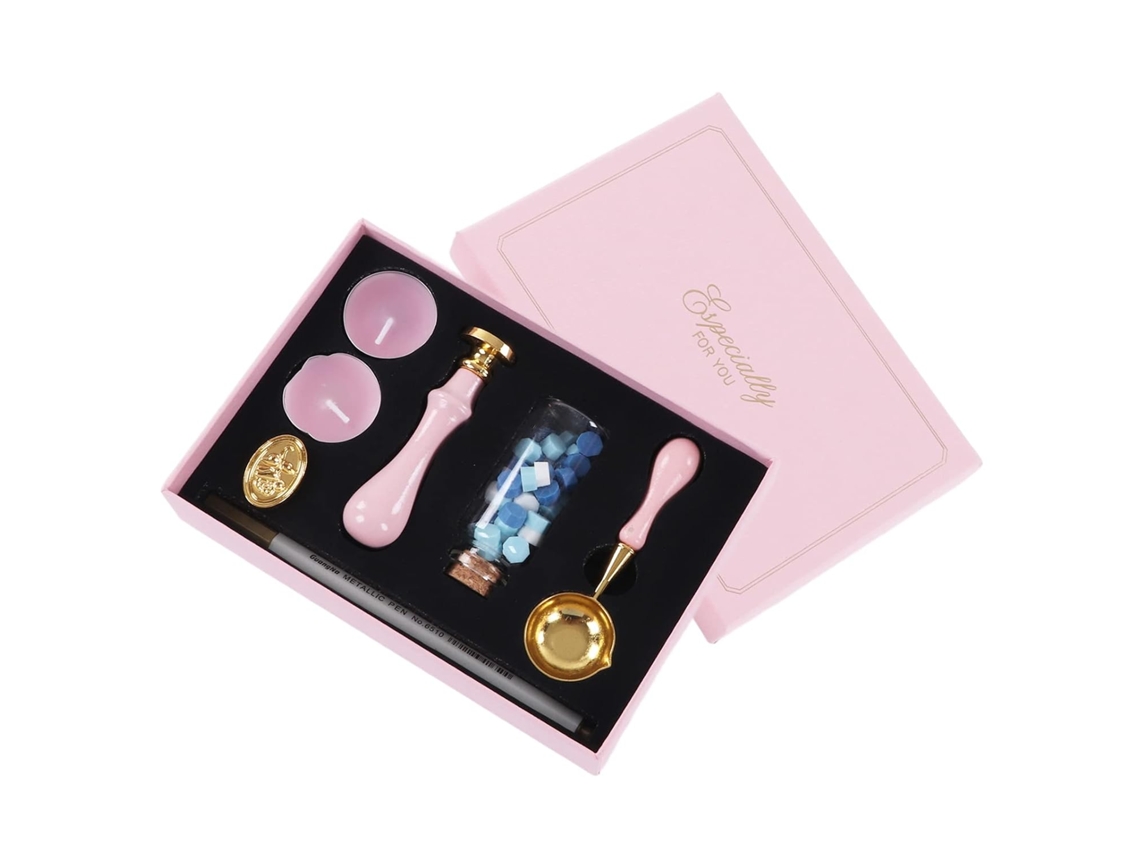 Kit de lacre de cera Yctze, design retrô, removível com lata de laca dourada, ideal para envelopes, convites, cartas e outros itens.