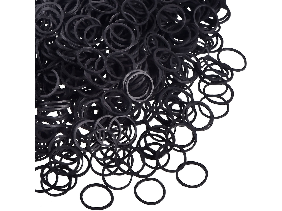 1000 Mini Elásticos Macios para Tranças de Cabelo Infantil Preto UISAVE