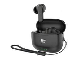 Blue Star Auscultadores TWS para Bluetooth Controle Táctil com Estojo de Carga e Alça Preto