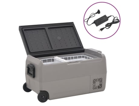 Mala Térmica com Rodas e Adaptador Vidaxl 60 L Pp e Pe Preto/Cinzento