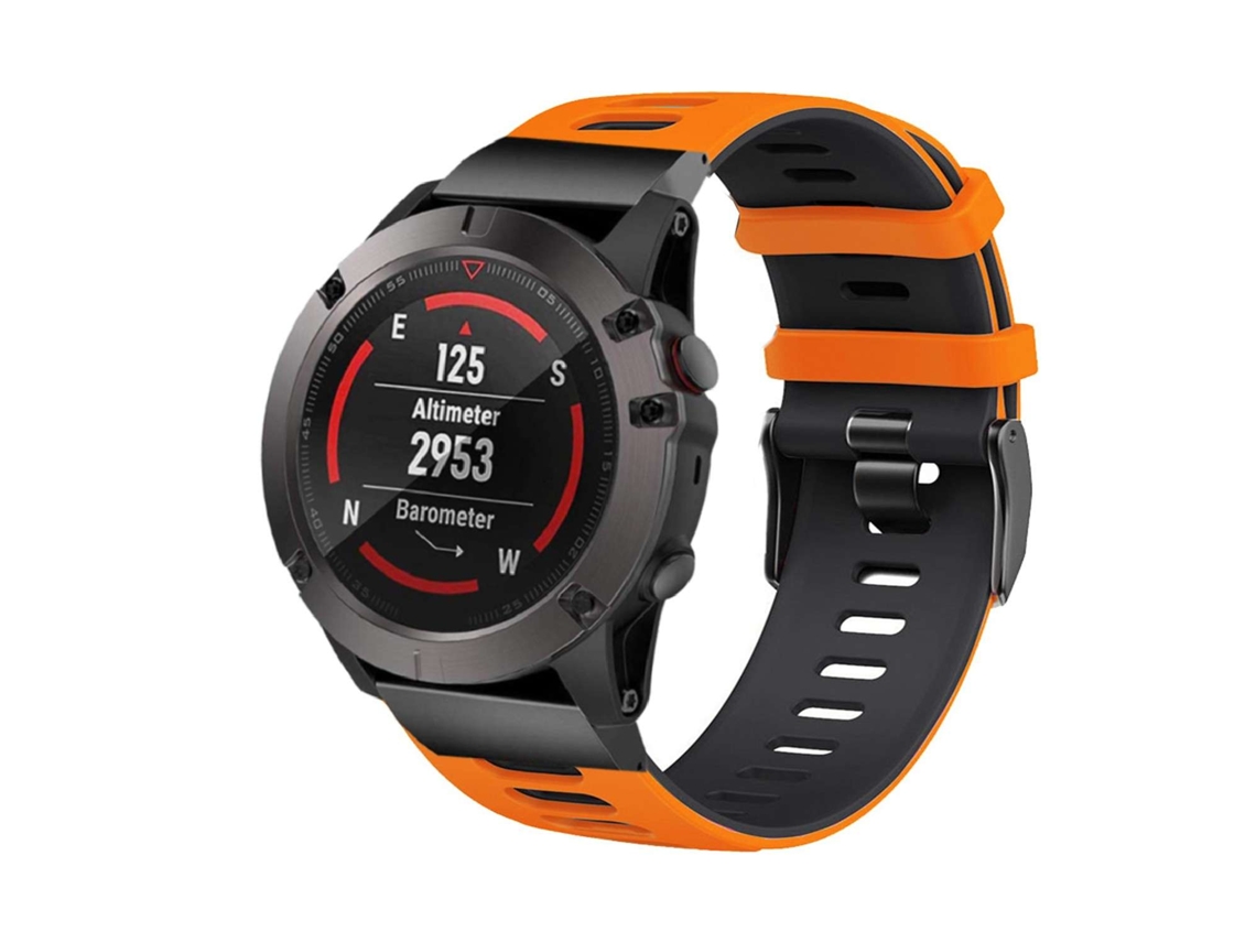 Bracelete Pioneer para Garmin Marq Athete Performance Edition Laranja e Preto