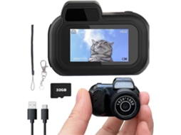 Mini Câmera Digital De Chaveiro, Mini Filmadora Snap 1080p Com Cartão De 32gb, Pequena Câmera Retrô Compacta E Portátil Com Tela Lcd