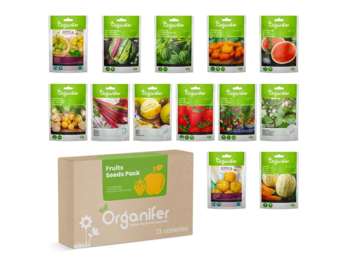 Pacote de Sementes de Frutas - 13 Tipos - ORGANIFER