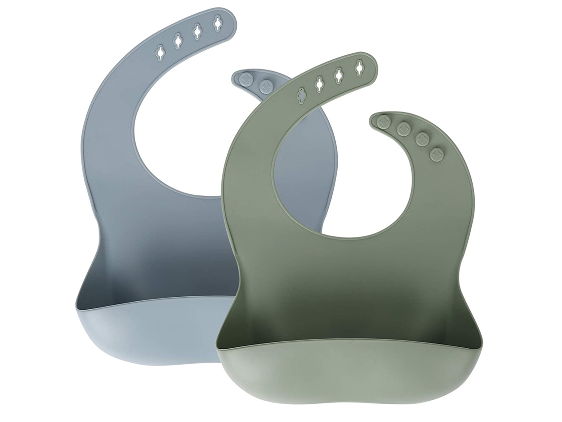 Babetes de Silicone Confortáveis e Impermeáveis para Bebés e Crianças Sem Bpa com Bolso para Recolha de Alimentos SUNNY SPACES