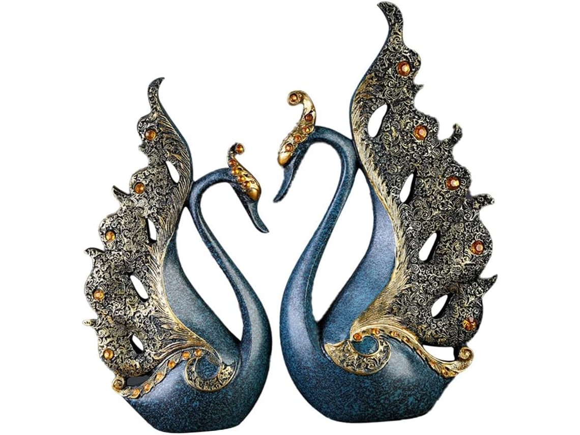 Enfeites De Pavão, Escultura De Pavão Para Mesa, 2 Peças, Ecológica, De Boa Qualidade Para Suporte D Gokoco