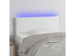 Cabecero de piel sintética con LED 80x5x78/88 cm Blanco