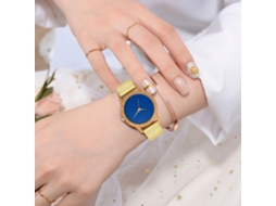 Relógio Casual Unissex de Pulseira de Silicone com Ponteiro Dourado e Movimento de Quartzo