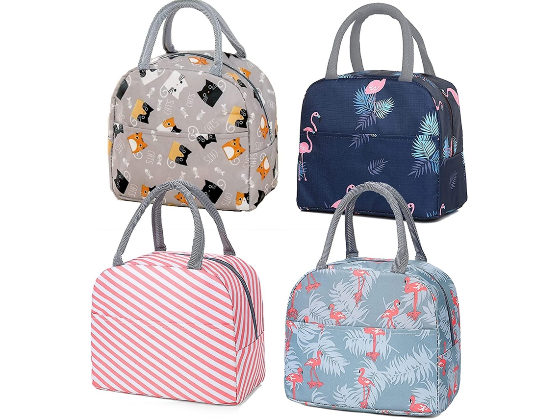 Aquaforge 4 peças reutilizáveis bolsa de almoço portátil, bolsa de piquenique isolada, bolsa térmica e lancheira