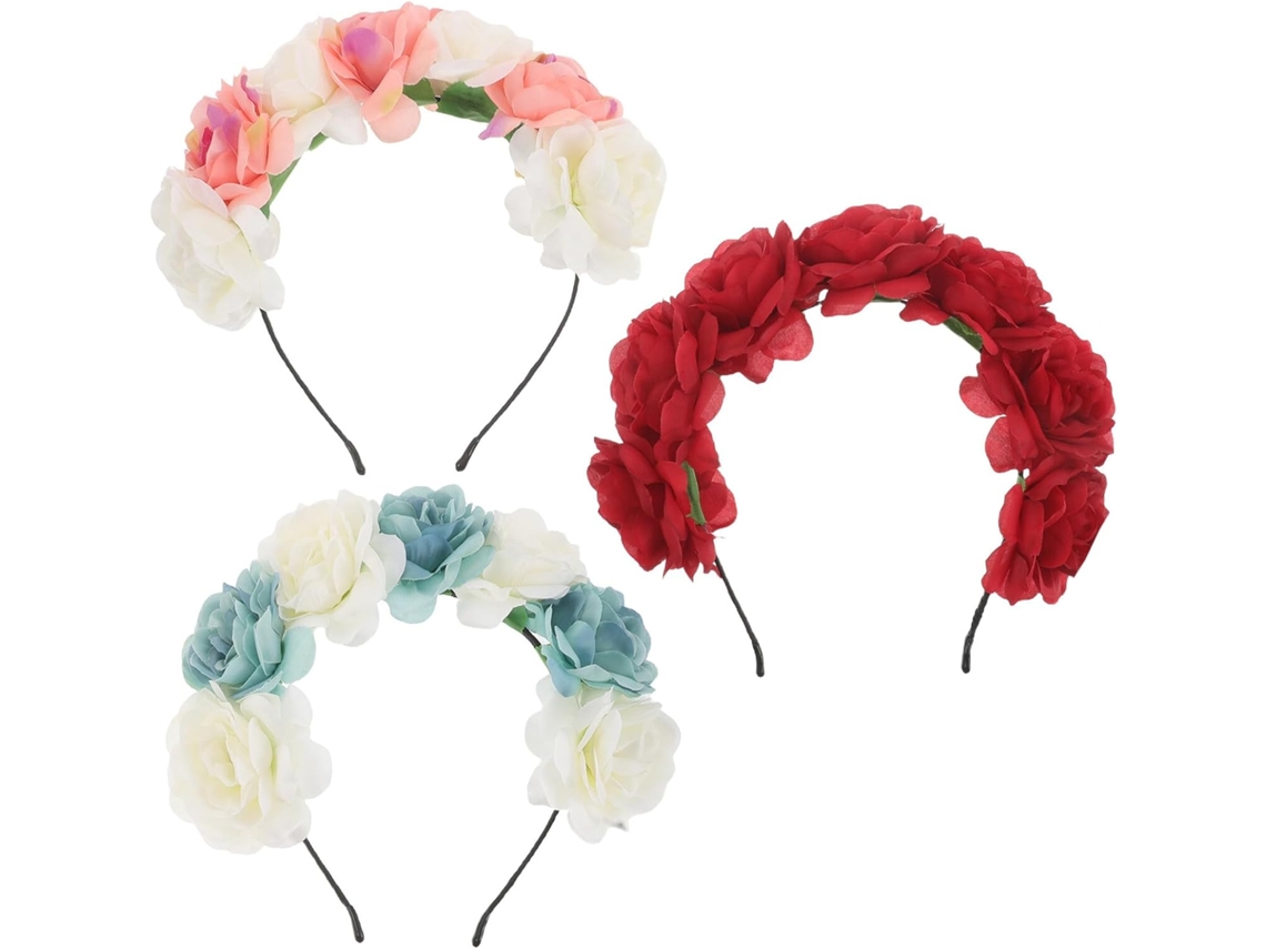 Tiara Decorativa Floral De 3 Peças Para Casamento, Acessório De Cabelo Elegante Para Convidadas, Peça De Cabeça