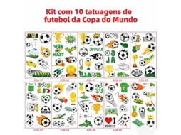 Autocolantes Temáticos do Mundial de 2026, Conjunto 10 Futebol, Calçados Esportivos Diy À Prova D‘água, Ergonômico, Uso Diário STELASPLEN