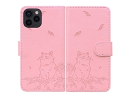 Capa Em Couro Pu Para Apple Iphone 16 Pro - Rosa