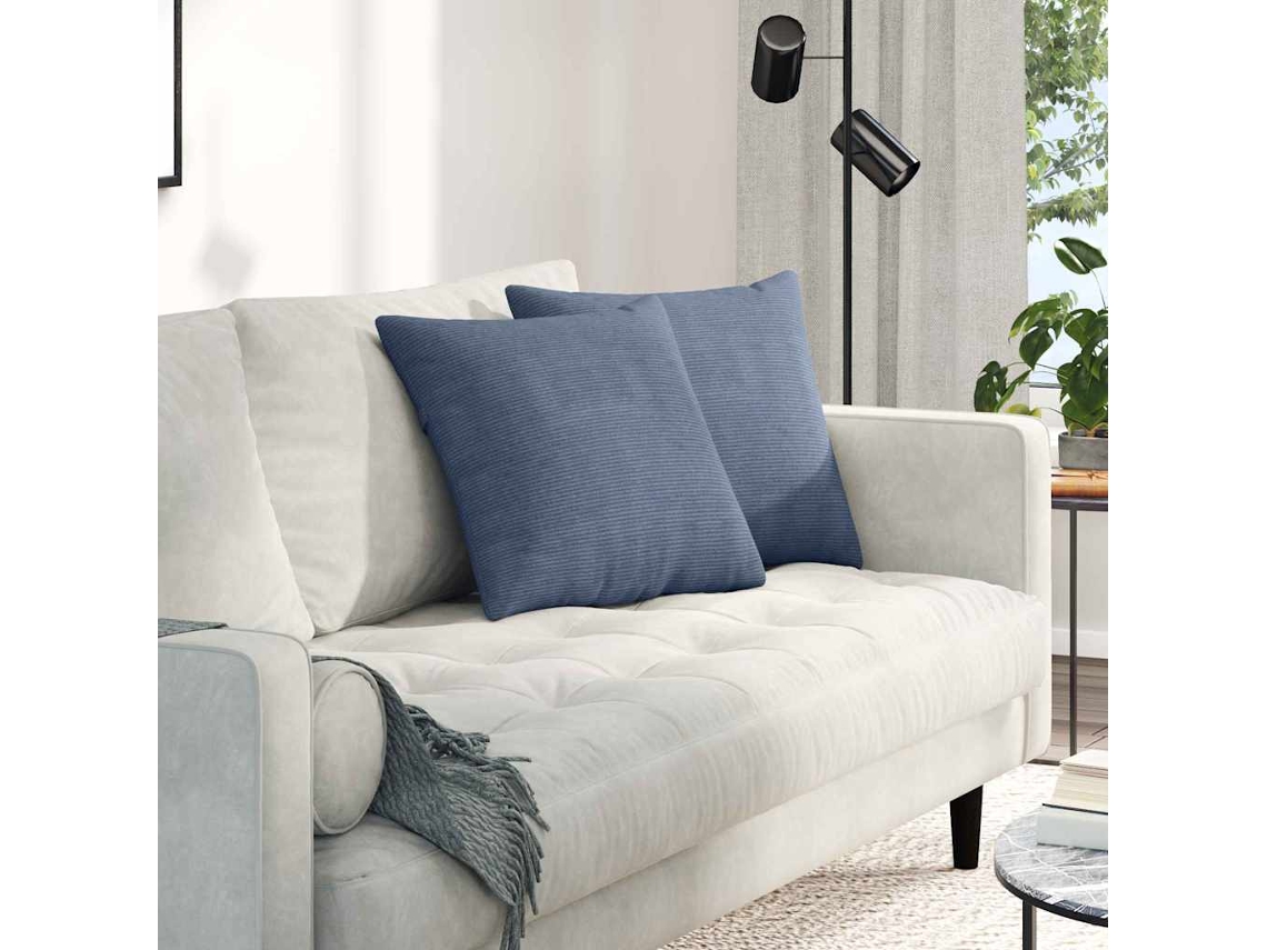 Vidaxl Travesseiros De Sofá 2 Pcs Azul 45 X 45 Cm