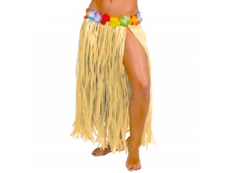 Falda De Paja Hawaiana Con Flores De 75 Cm Complemento De Guirca Guircap22