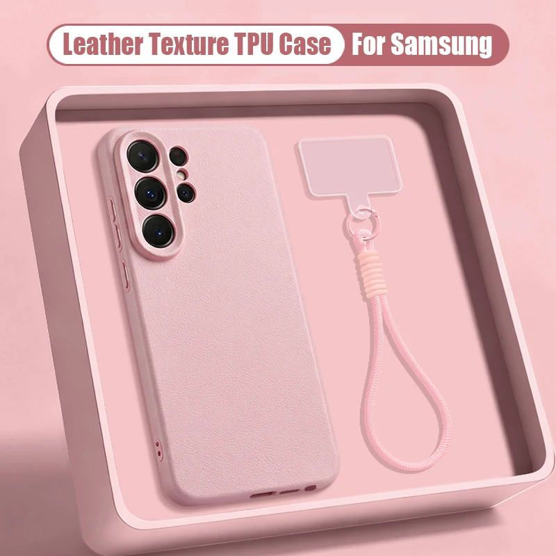 Capa Para Celular Galaxy S25 Fe Com Cordão De Pulso (rosa), Tpu Macio