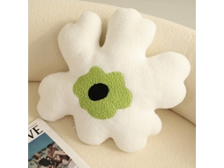 Travesseiro de Abraço em Forma de Flor Macio com Espuma para Sofá Branco Verde