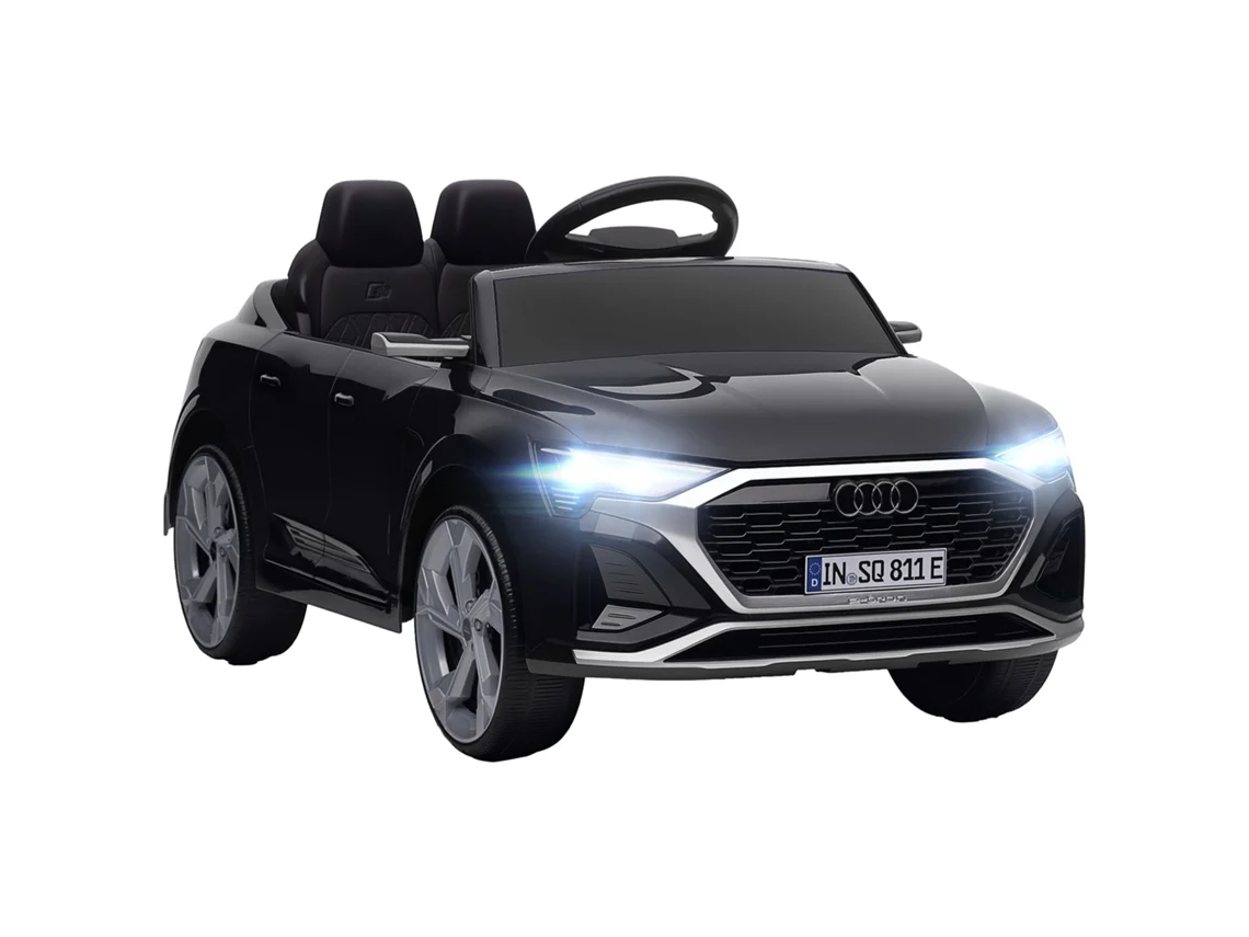 Carro Elétrico Q8 12v, 3-5km/h, Controle, Faróis, Música, Preto