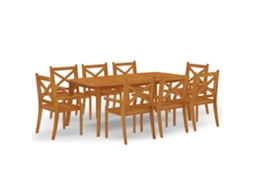 Garden Dining Set, Garden Dining Sets Vidaxl Marrom Madeira De Acácia (mesa Com 200 Cm De Comprimento)