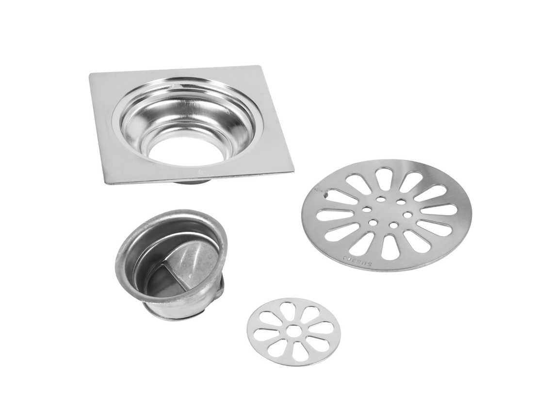 Tampa De Ralo Banheiro Anti Odor Tipo 3 Aço Inox Espesso