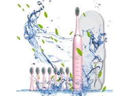 Escova De Dentes Elétrica Com 8 Cabeças De Escova, Estojo Para Escova De Dentes, 5 Modos De Limpeza, Temporizador Inteligente De 20 Velocidades,