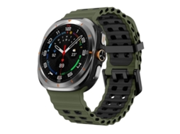 Bracelete Para Samsung Galaxy Watch Ultra - Silicone Bicolor Ocean (47mm) - Verde Exército Preto