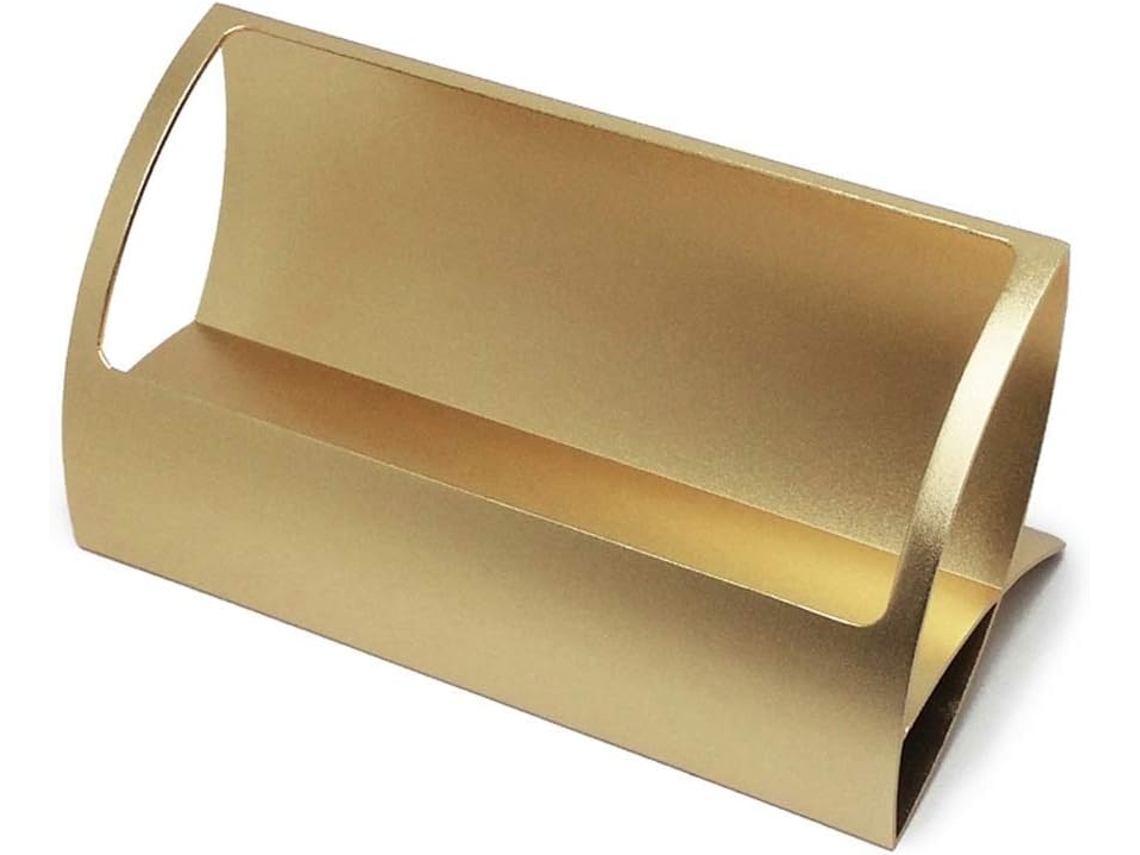 Porta, Cartões de Visita de Mesa em Alumínio, Grande Capacidade, Personalização Gratuita BRILVIBERA (cor: Dourado)