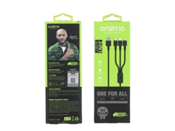 Aetheria oraimo Ocd x92 Cabo de Carregamento Rápido 3 em 1 Lightning/type c/micro Usb 5v2a 1m